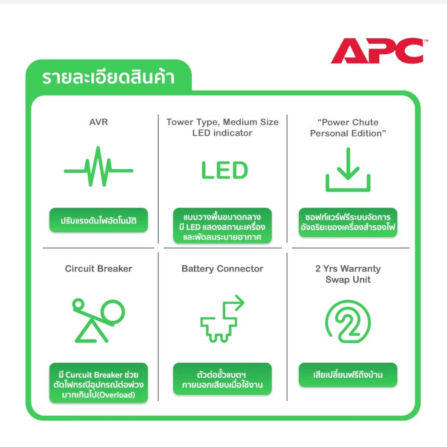 เครื่องสำรองไฟฟ้า APC 1600VA 900 วัตต์ รุ่น BX1600MI-MS-3Y EASY UPS 4 ช่อง ป้องกัน ไฟตก ไฟเกิน_9